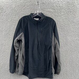 Mountain Warehouse 1/4 Zip Fleece Jacket Mens Large Black Gray Pullover Lightwei